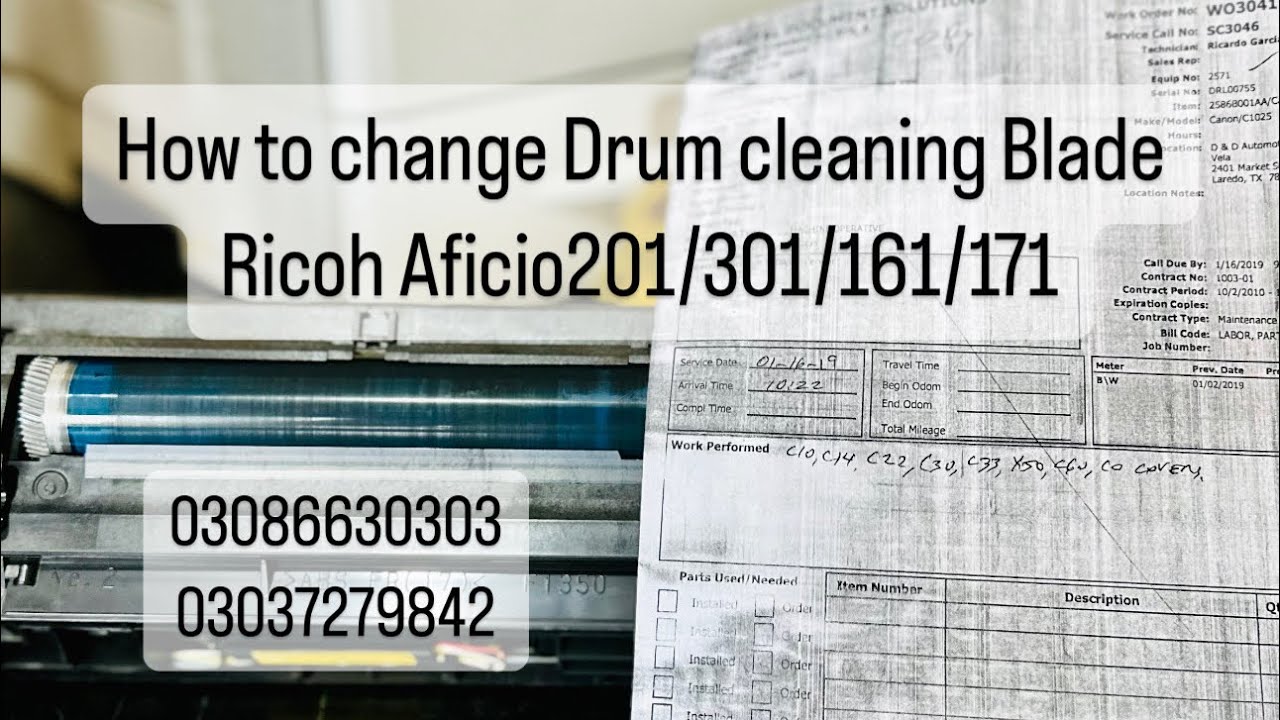 How to Change Drum Cleaning Blade Ricoh Aficio201/301/161/171