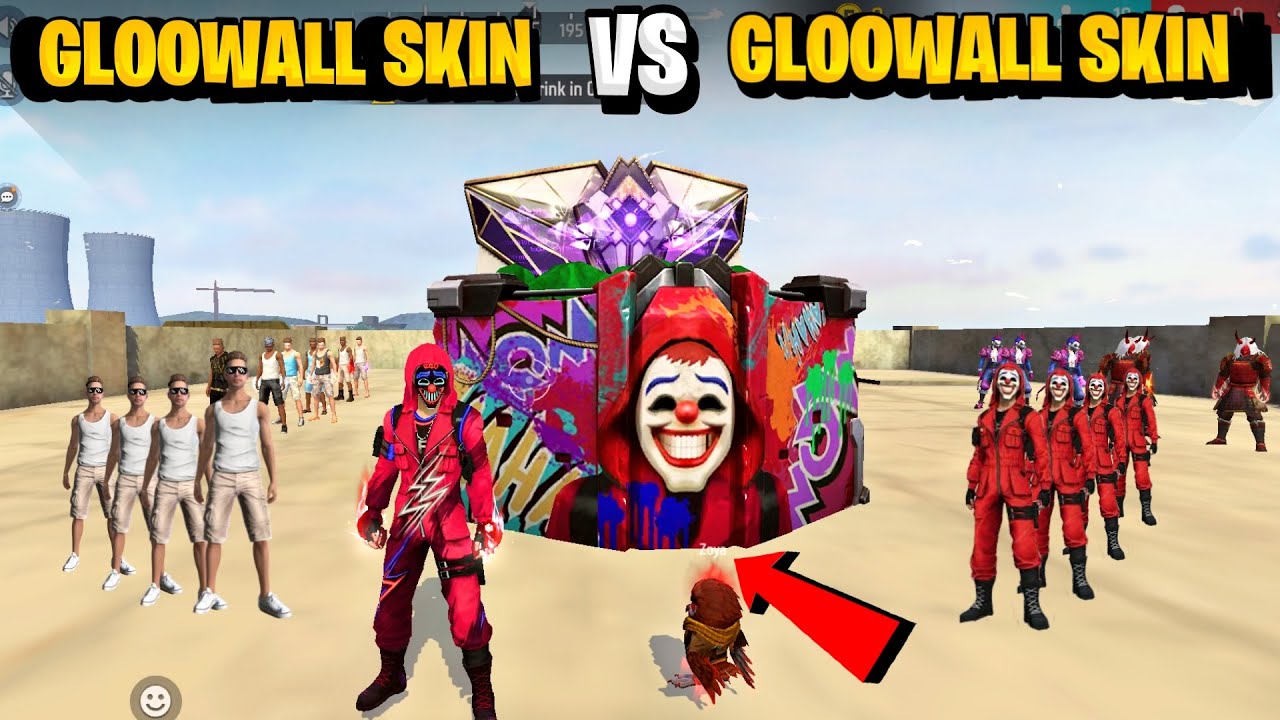 Gloowall Skin Vs Gloowall Skin Fight On Factory Roof - Adam Vs Red Criminal Gloowall Skin Challenge