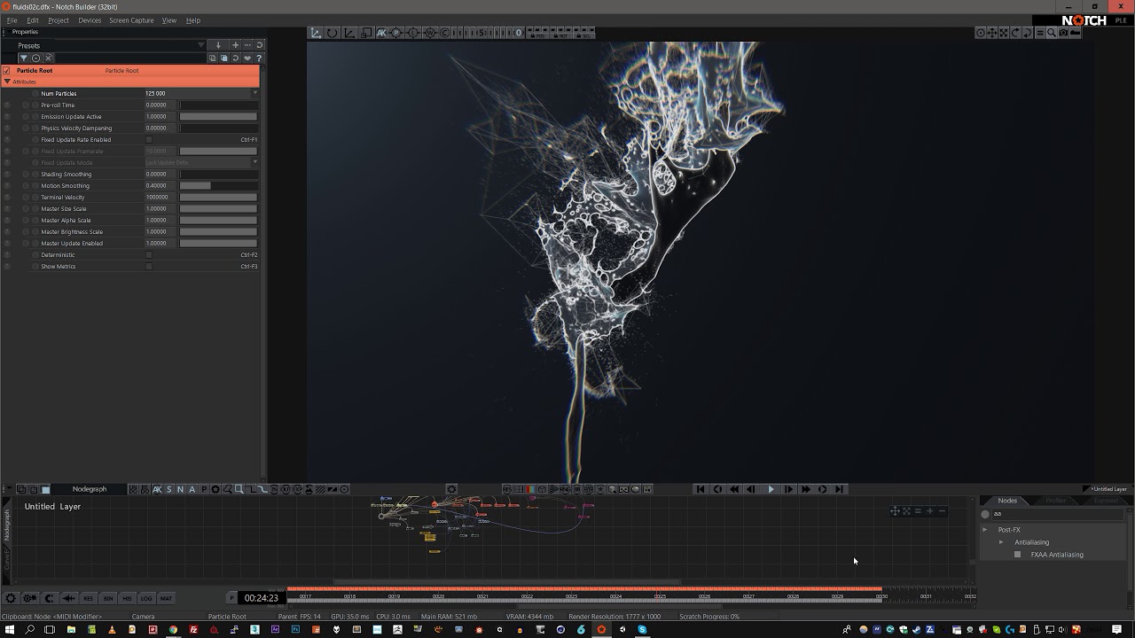 realtime particle meshing with notch
