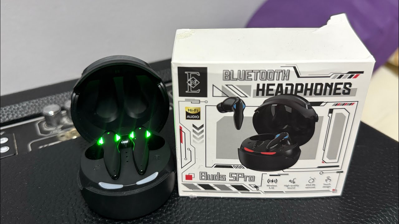 หูฟังบลูทูธไร้สาย รุ่น Buds 5Pro v 5.49 พร้อมไมโครโฟนในตัว  ตัดเสียงรบกวนเหมาะสำหรับเล่นเกมส์