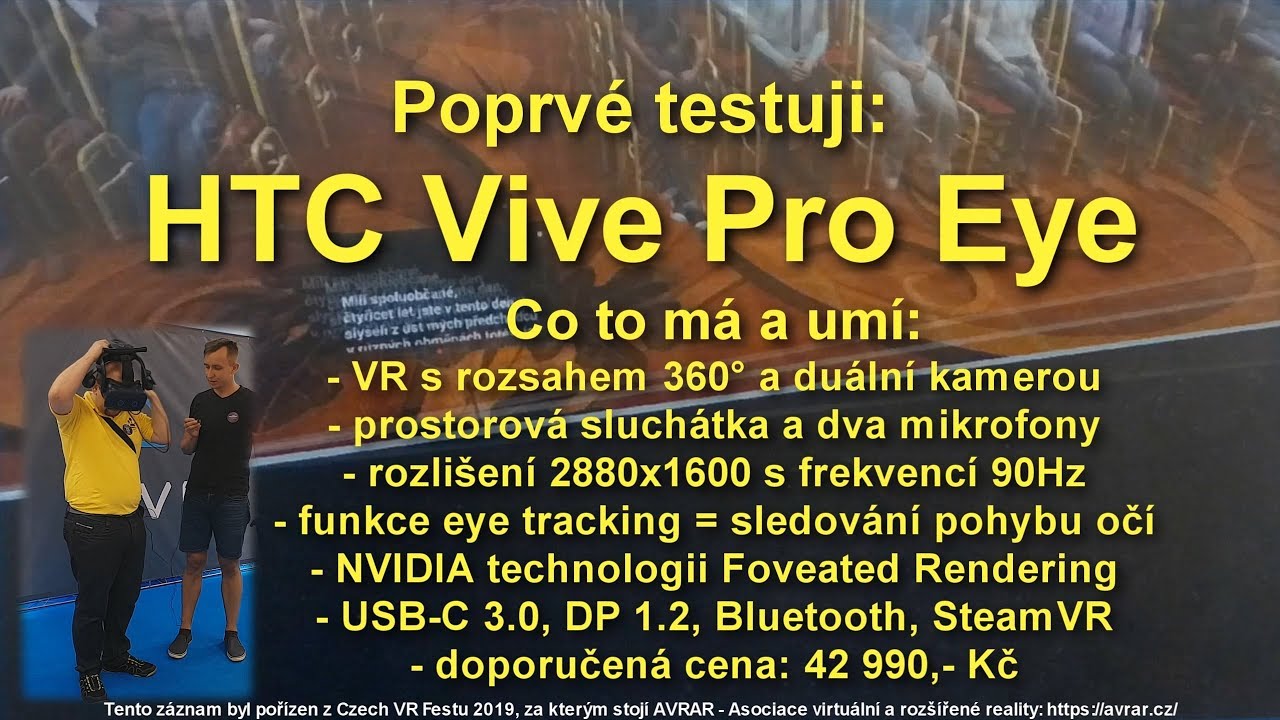 Poprvé testuji: HTC Vive Pro Eye | VR Eye Tracking + Foveated Rendering Test | CZ 1440p