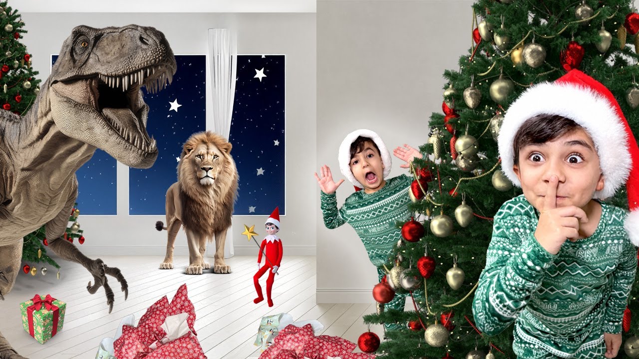 Fun Christmas Dinosaur & Animal Video for Kids | Elf & Santa&rsquo;s Magic with Atrin, Soren & Nikan 🦖🐘