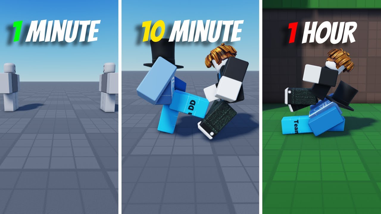 Making a Fight Scene In 1 minute, 10 minutes 1 HOUR  Roblox
