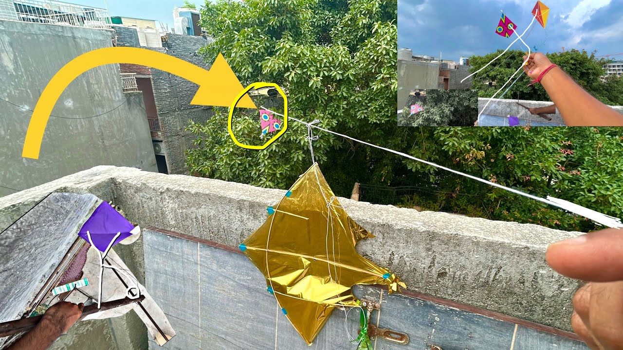Kite Catching | Other roof | Big Kite Flying | how to catch others kite
