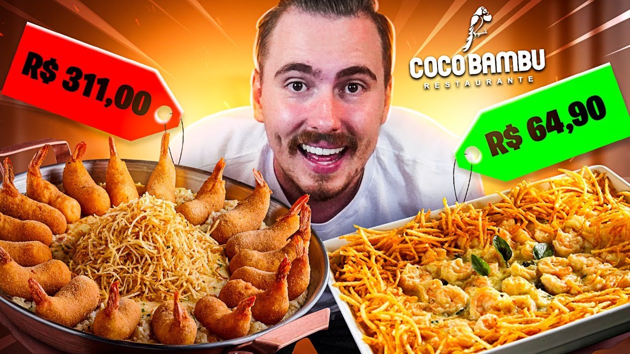 Provei o camarão do Coco Bambu mais caro e o mais barato do aplicativo /Gaba\