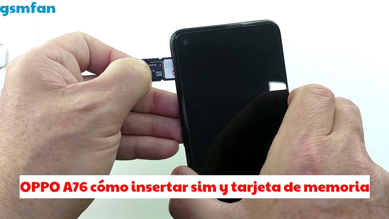 OPPO A76 c&oacute;mo insertar sim y tarjeta de memoria