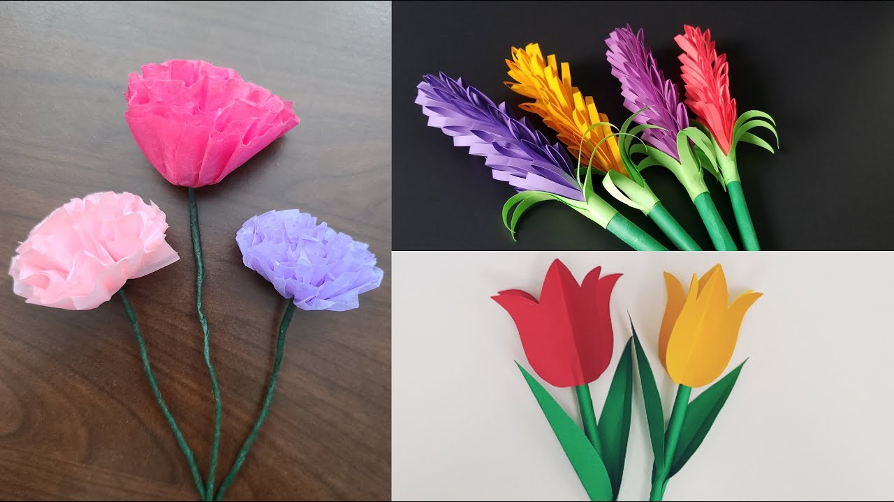 3 Easy Paper Flower Ideas | DIY Paper Flower | Paper Flower Tutorial