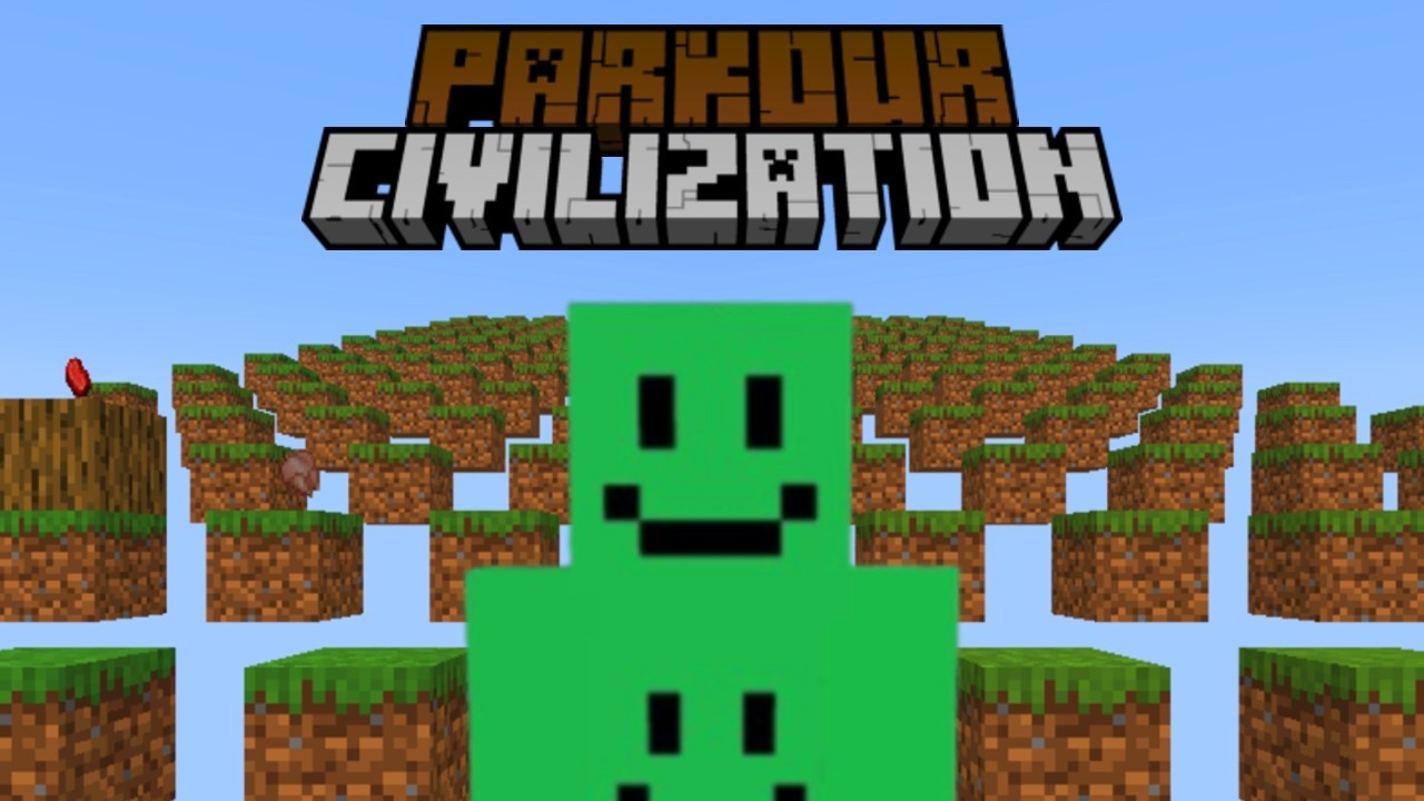 Minecraft but I SURVIVE in PARKOUR CIVILIZATION