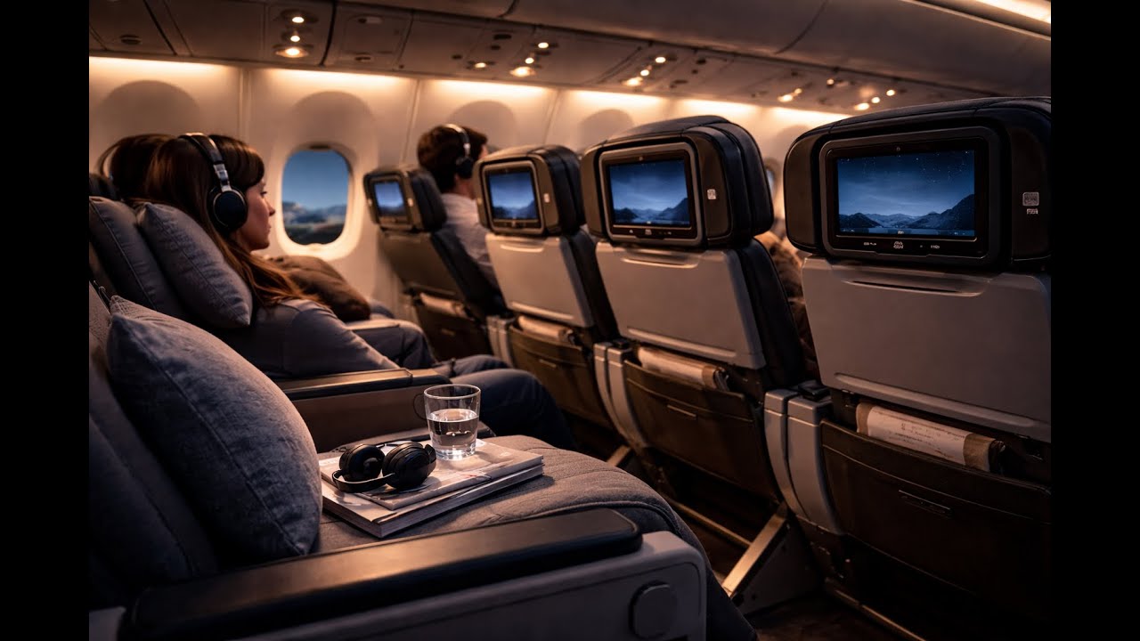 Airplane Cabin Ambience – Engine Hum & In-Flight Sounds for Sleep (8 Hours)