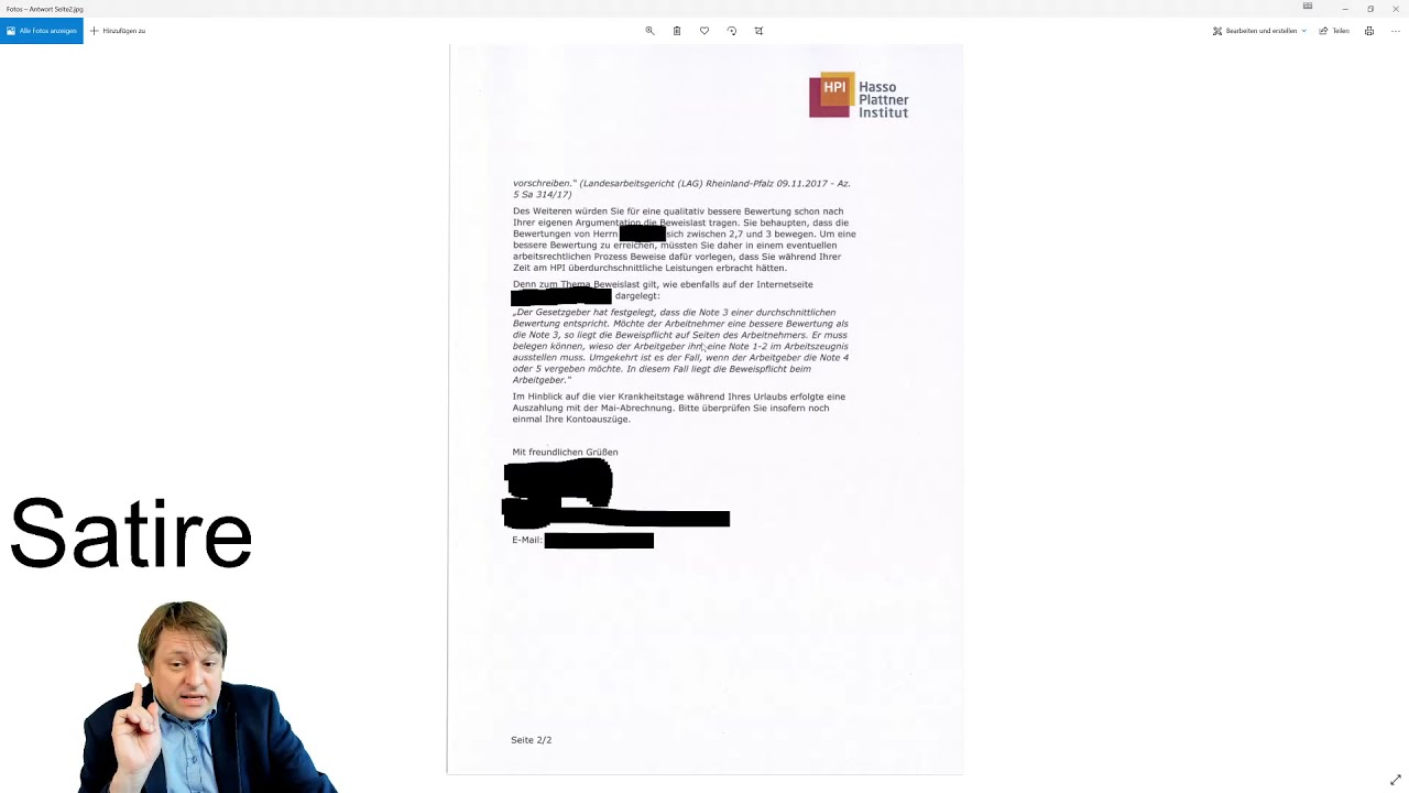 Das Hasso-Plattner-Institut - Schikane Erpressung oder Satire?