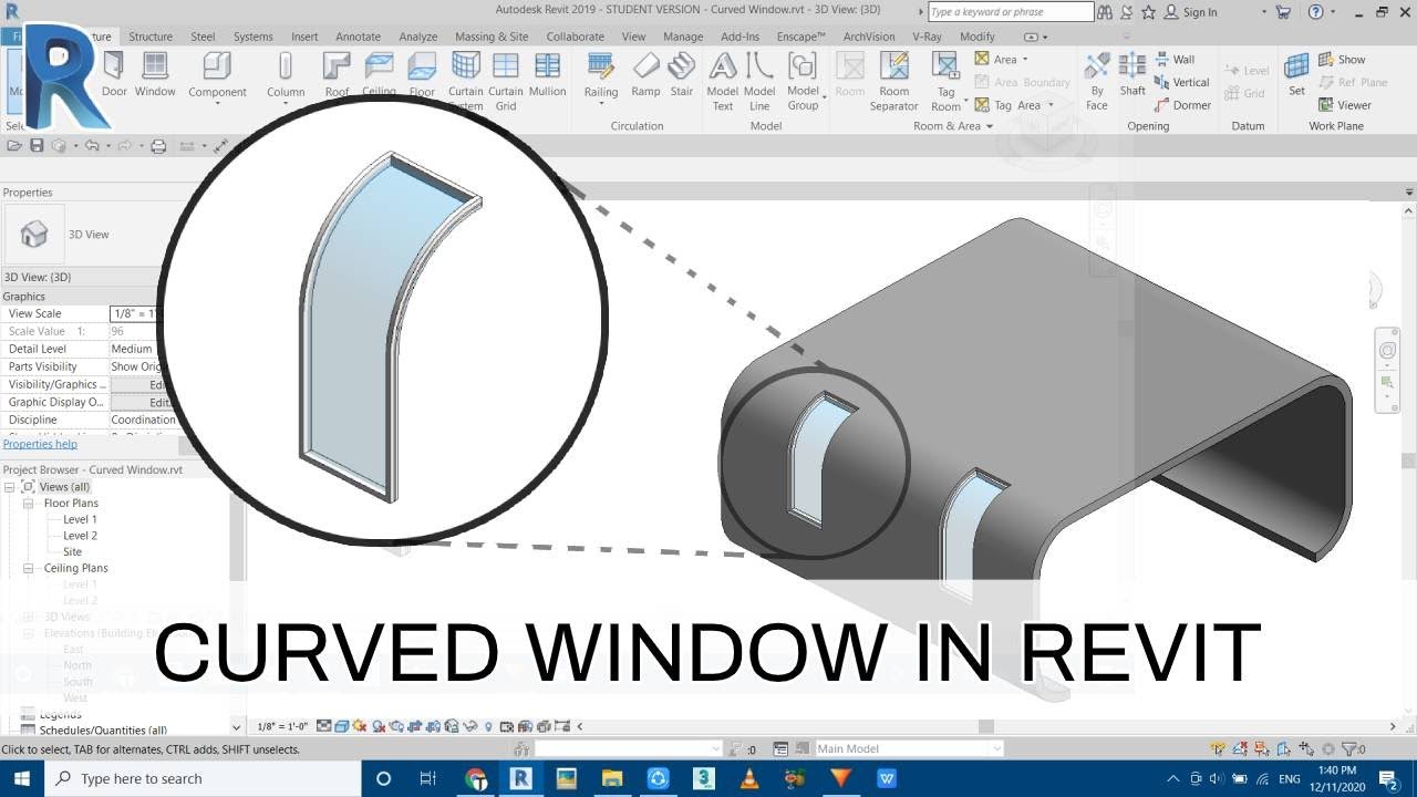 Revit Architecture | Sloping and Vertical Window in Revit Tutorial