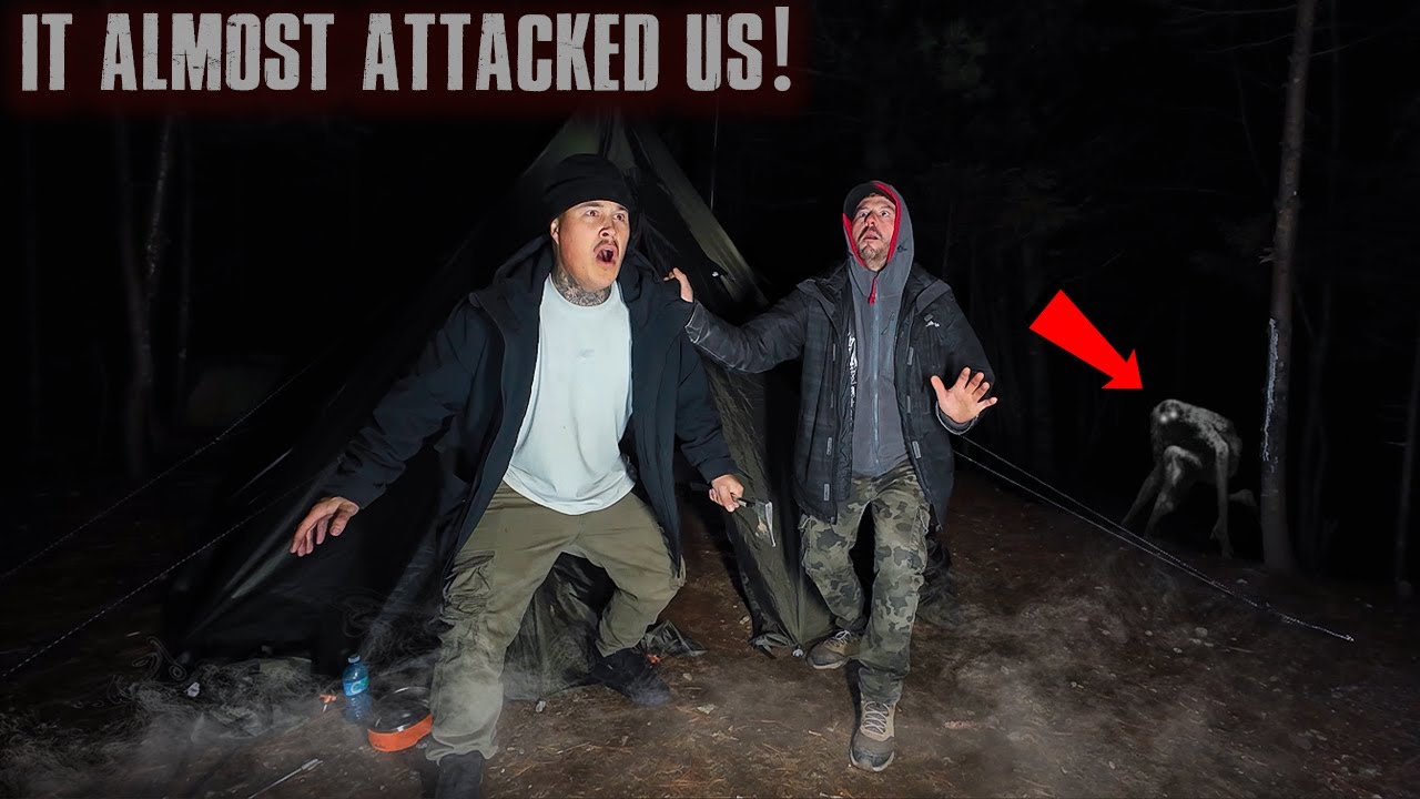 (IT ALMOST HURT US!) SCARIEST NIGHT HOT TENT CAMPING In THE MOST HAUNTED WOODS