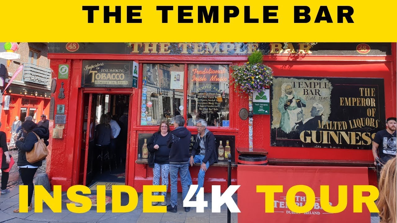 The Temple Bar - inside tour of the most famous pub in Dublin Ireland 4K