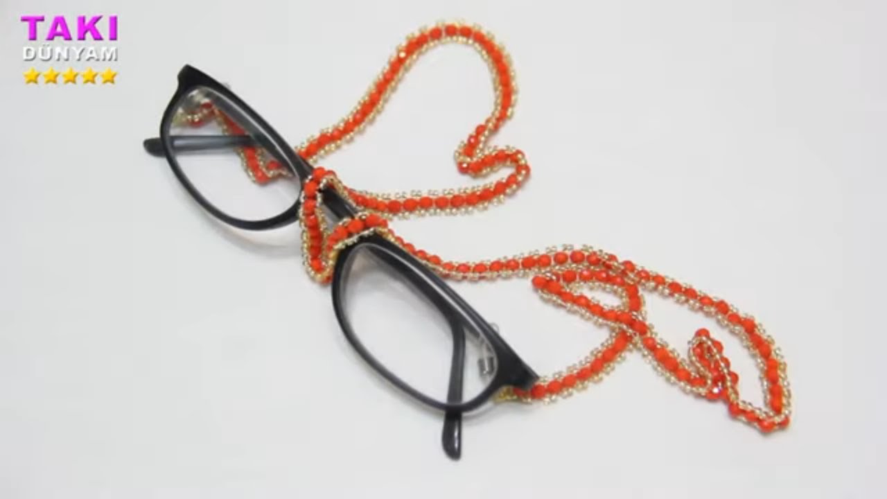 Takı Tasarımı- Kolay Gözlük İpi Yapımı-GLASSES ROPE-DIY-TAKI DÜNYAM-DETAYLI VE SESLİ ANLATIM