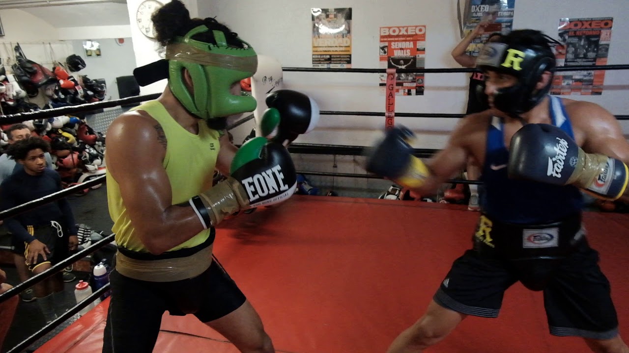 Abigail Medina, training sparring,  Gallego Prada boxing club round 2