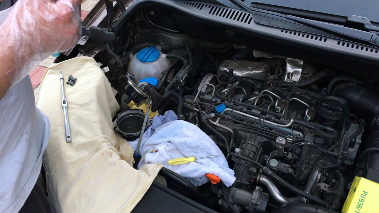 Замена топливного фильтра VW CADDY 1.6 TDI common rail