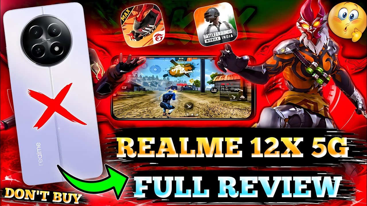 Realme 12x 5G Free Fire Test || Realme 12x 5G Free Fire Gameplay || Realme 12x 5G Gaming Test ⚡