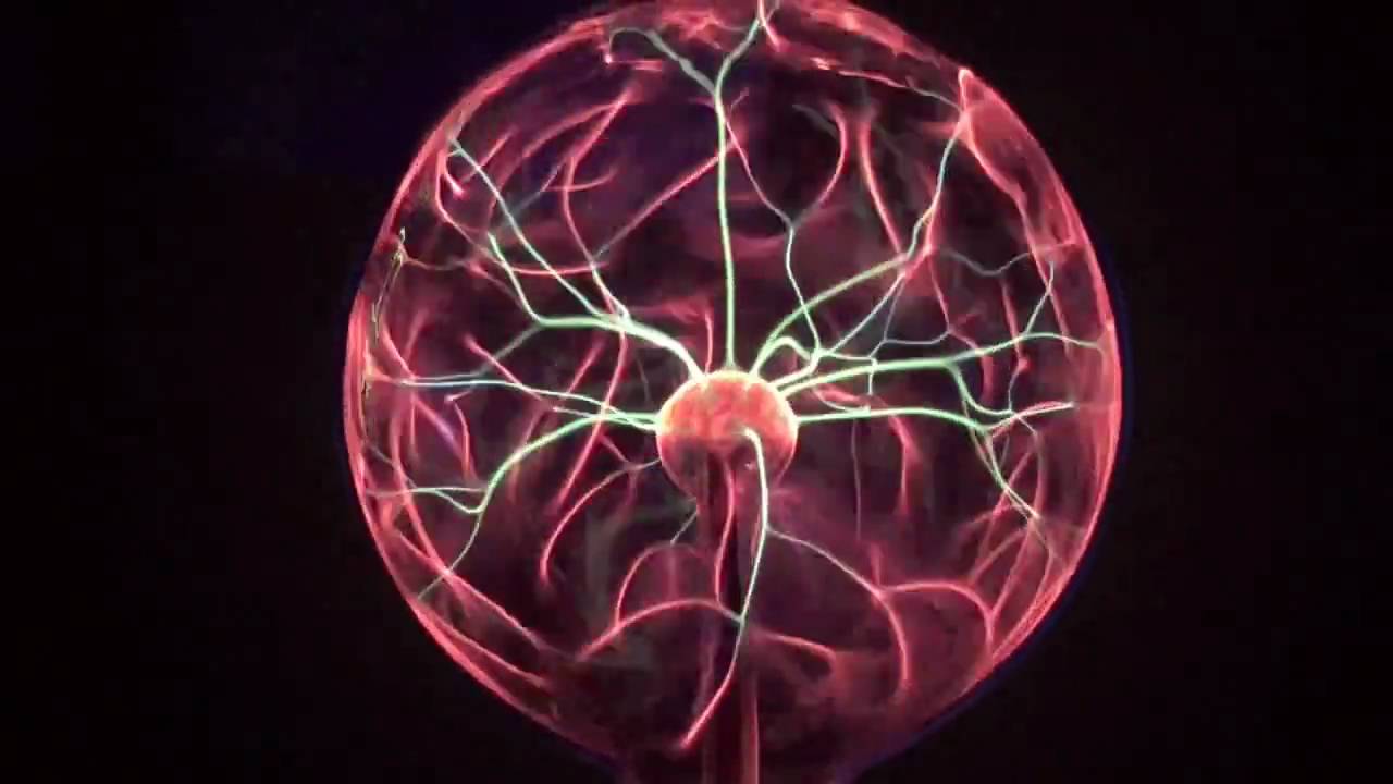 red and green plasma globe