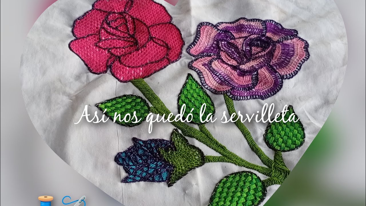 Así nos quedó nuestra servilleta ya terminada🪡🧵