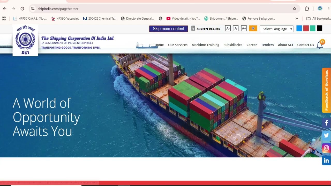 Sci (Shipping Corporation of India) Rating Crew Vacancies for Main/ offshore fleet 2026 ! Apply Now