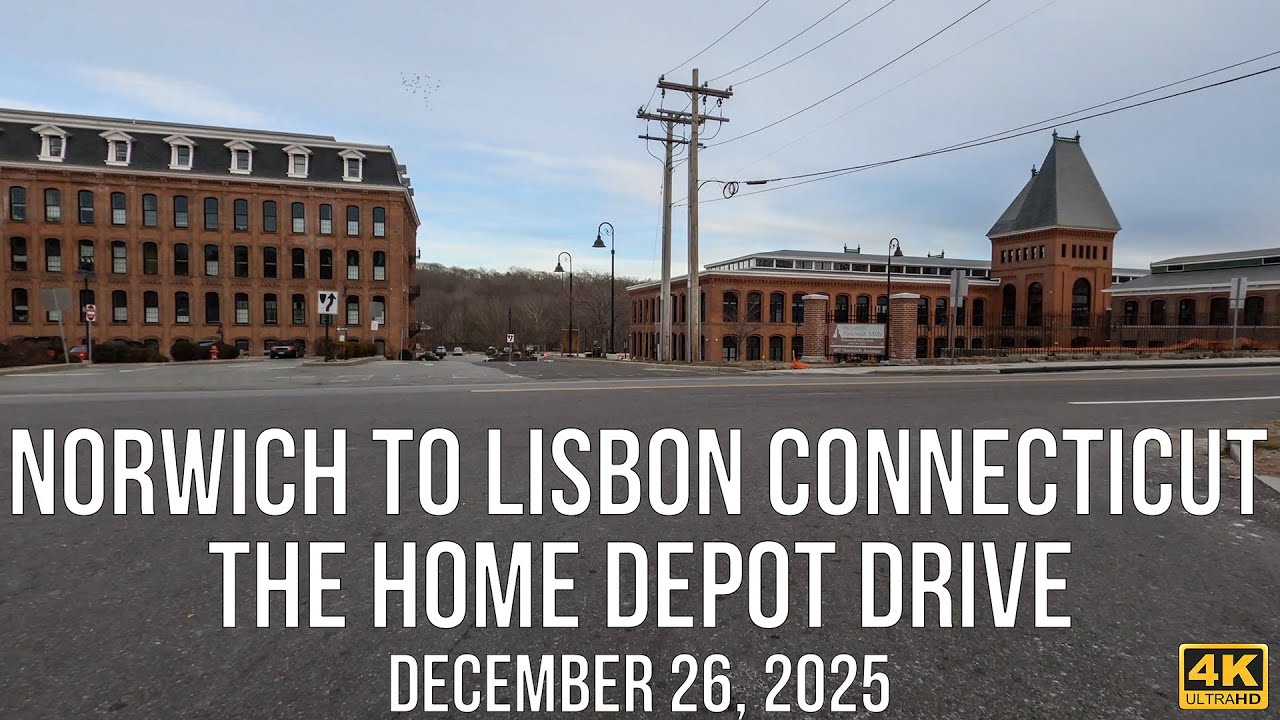 Поездка по Коннектикуту: от Норвича до магазина Home Depot в Лиссабоне | Вид от лица водителя | С...