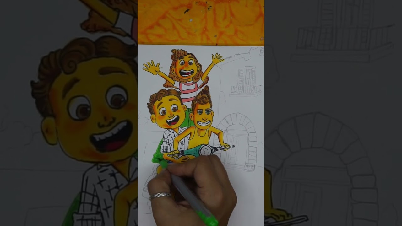 Disney Pixar Luca fan art #shorts #youtubeshorts #disney #pixarluca #1minutevideo #camlin #fanart