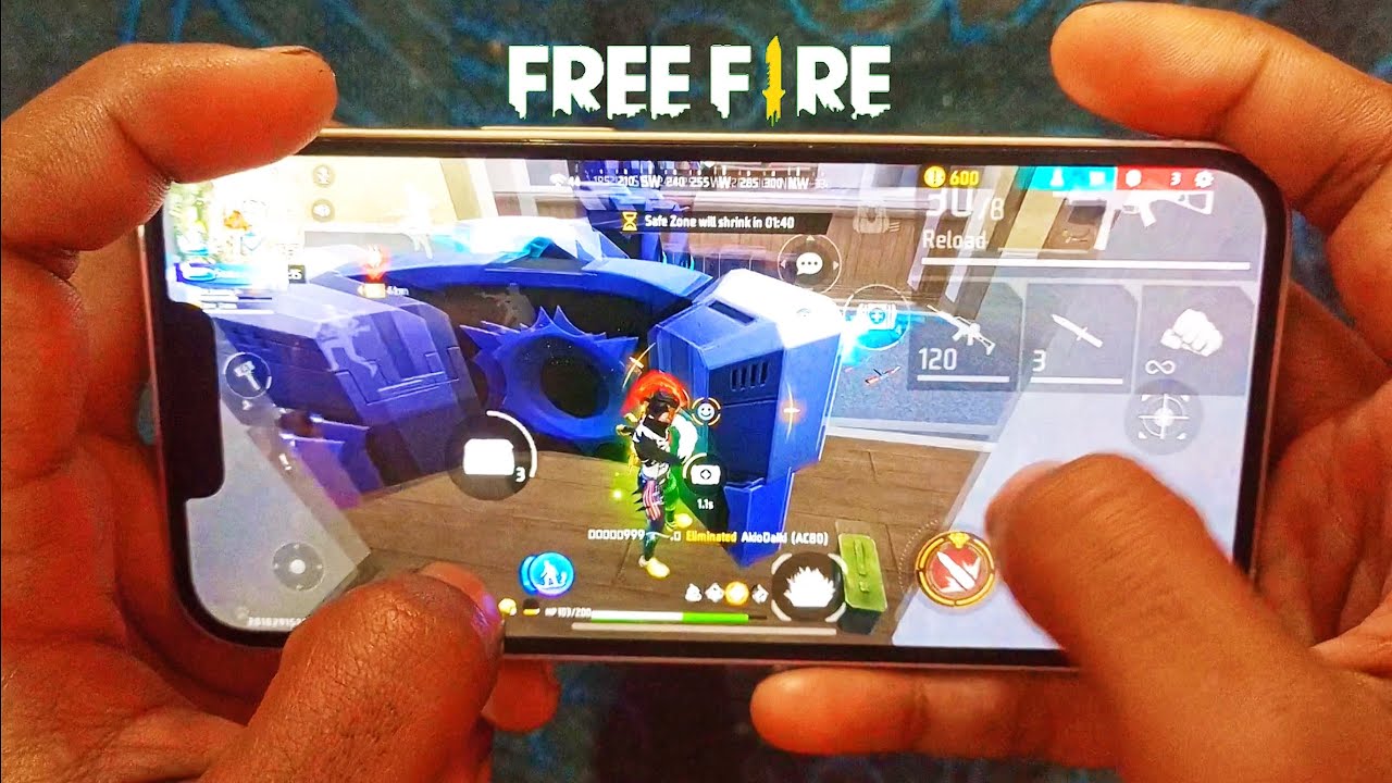 iPhone 13 Free Fire HANDCAM⚡️ Full br-rank gameplay with friend !!!