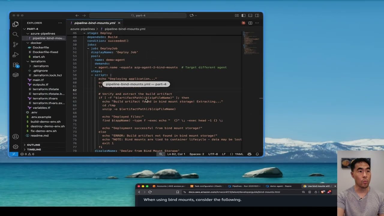 Azure Pipelines on AWS ECS Fargate: Running Non-Root Containers with Bind Mounts