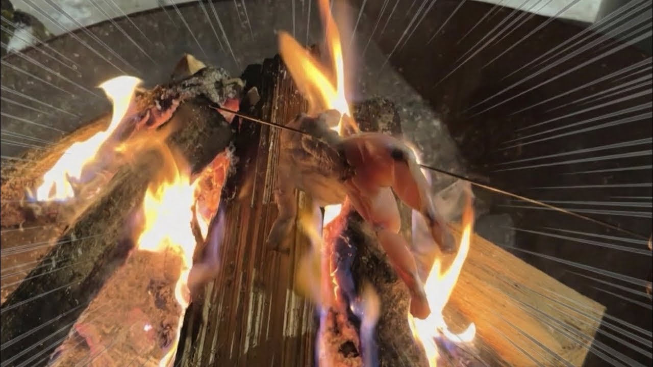 [ASMR] カエル 直火焼