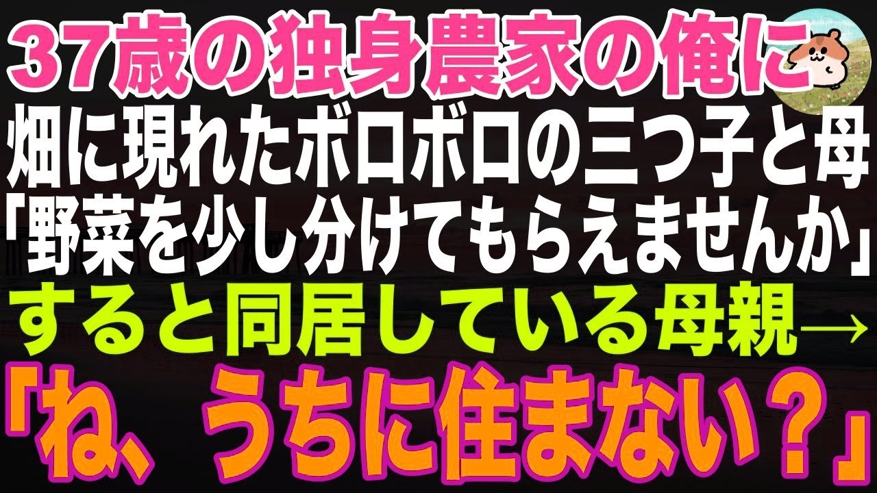 【感動する話】37歳独身農家の俺。畑の入り口に居たボロボロの親子が「廃棄する野菜を少し分けてくれませんか」と言ってきた。すると→俺の母親「うちに住まない？」そこから思わぬ展開に…【朗読・スカッと】