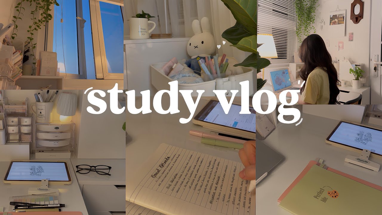 STUDY VLOG |  morning  productive day, studying, note, motivation  ˚ ༘