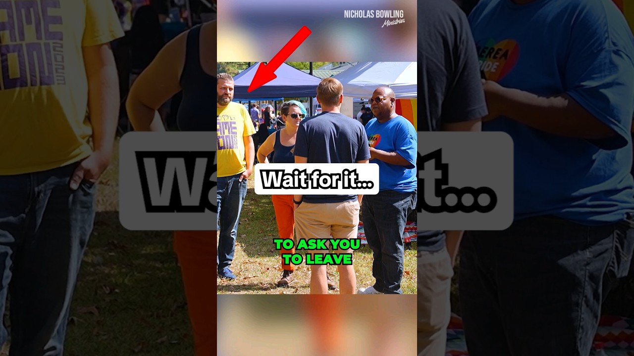 Он пытался ЗАПУГАТЬ уличного проповедника!