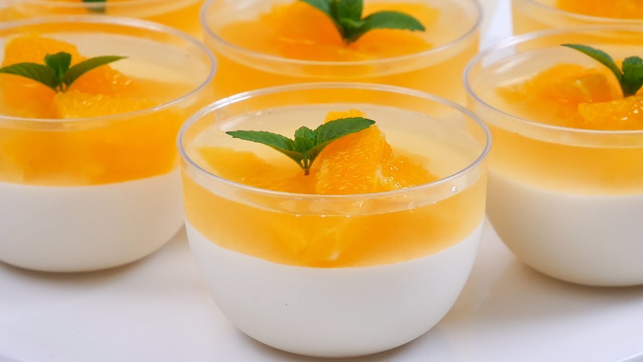 香橙果冻布丁（Orange Jelly Pudding）🍊 奶香浓郁清甜嫩滑🍮【晓娴de烘焙时光Bakery Life】