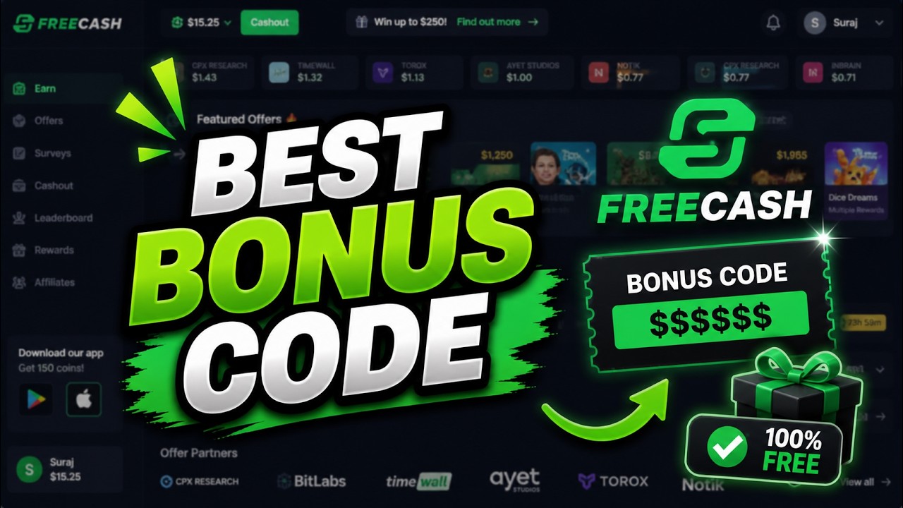 Best Freecash Bonus Code | How to Get & Redeem Freecash Code