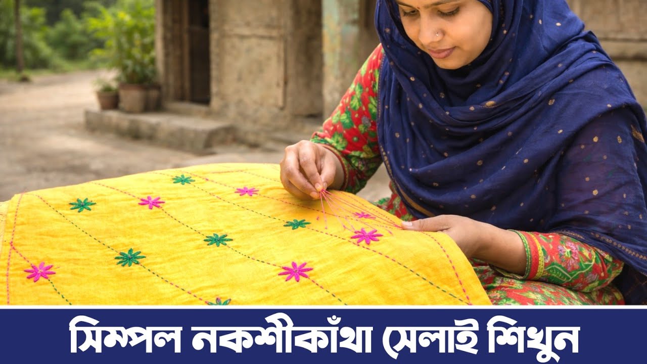 Simple Gorgeous Nakshi Kantha Design Stitching | সিম্পল গর্জিয়াস নকশীকাঁথা সেলাই।