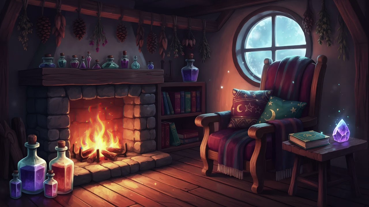 Winter Witch Lodge ✨&nbsp;Ambient Fantasy Lofi Music📚 Cozy Lofi Reading and Study Music