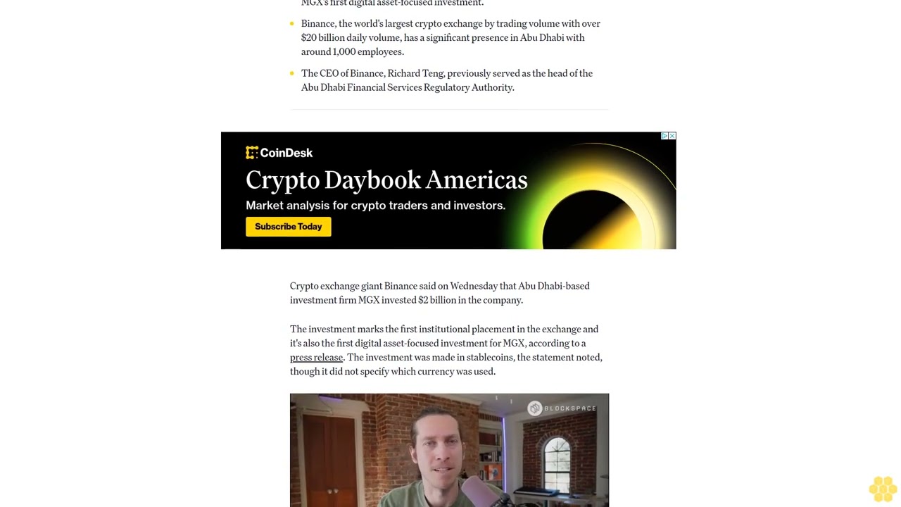 Binance Gets $2B Investment From Abu Dhabi's MGX