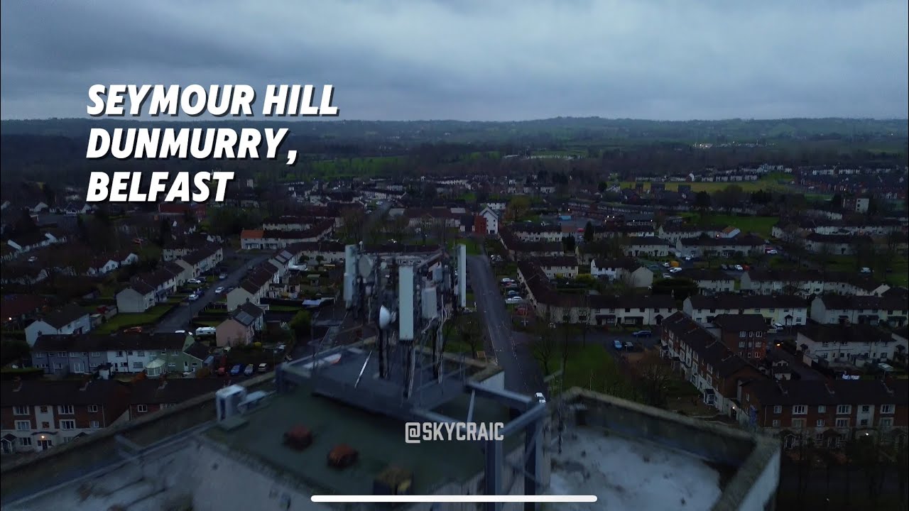 Aerial View of Seymour Hill, Dunmurry, Belfast. 4K Drone Footage