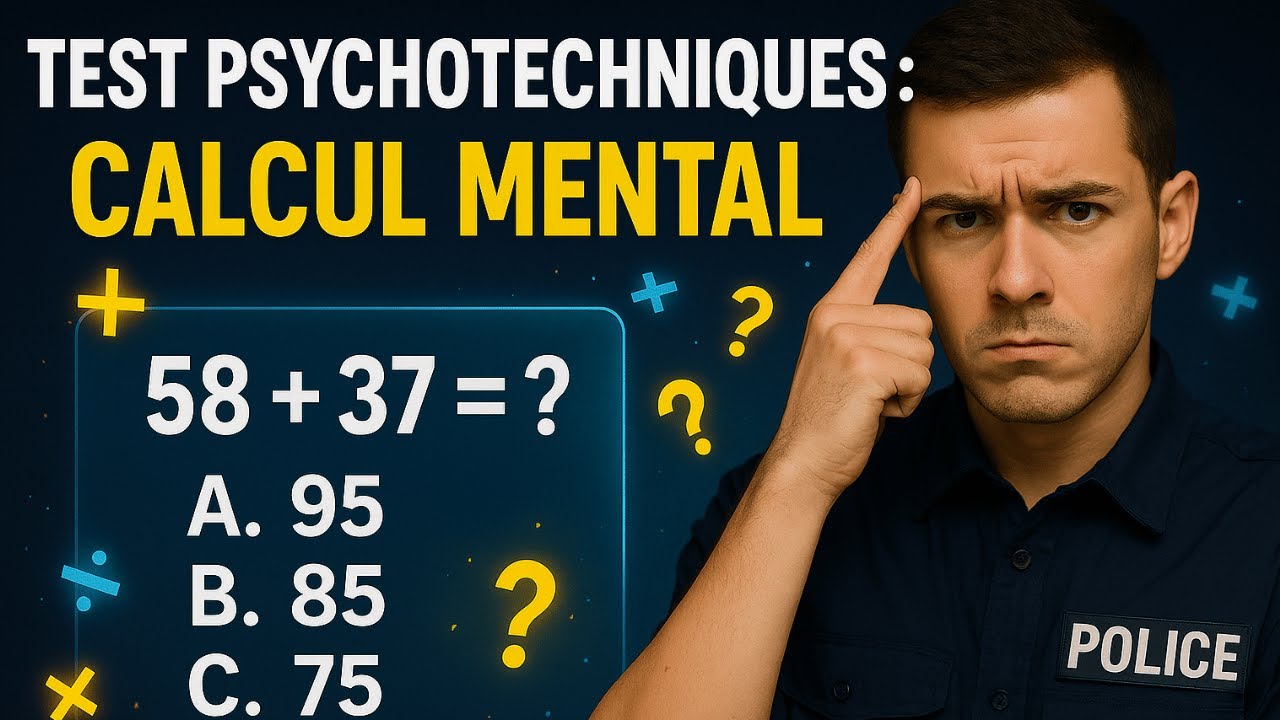 20 Questions Calcul Mental - Tests Psychotechniques - Concours Police Nationale Gardien de la Paix