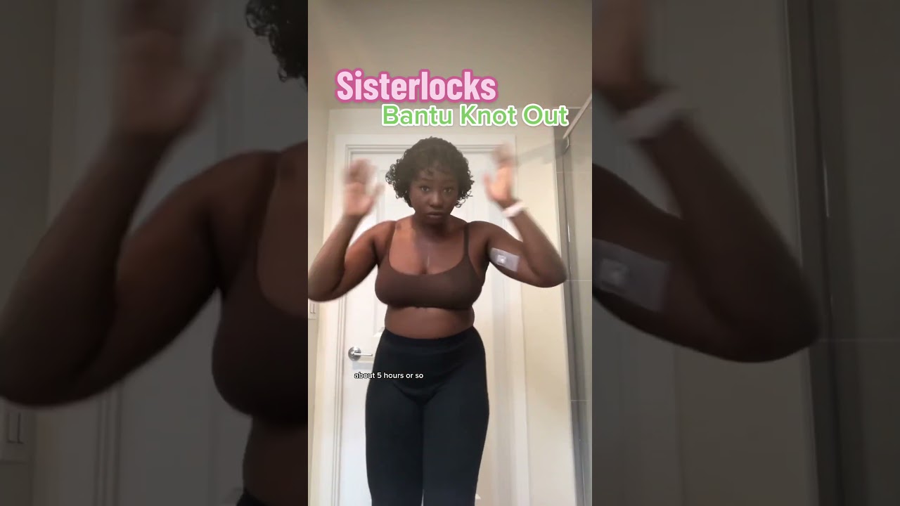 Bantu Knot Out on low density short Sisterlocks