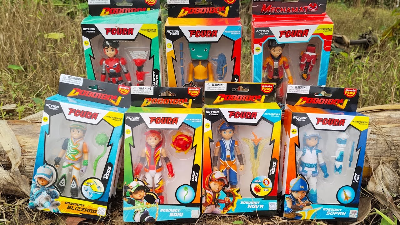 UNBOXING SEMUA! Koleksi BoBoiBoy FGURA Terlengkap - Sopan, Nova & Sori Keren Banget!