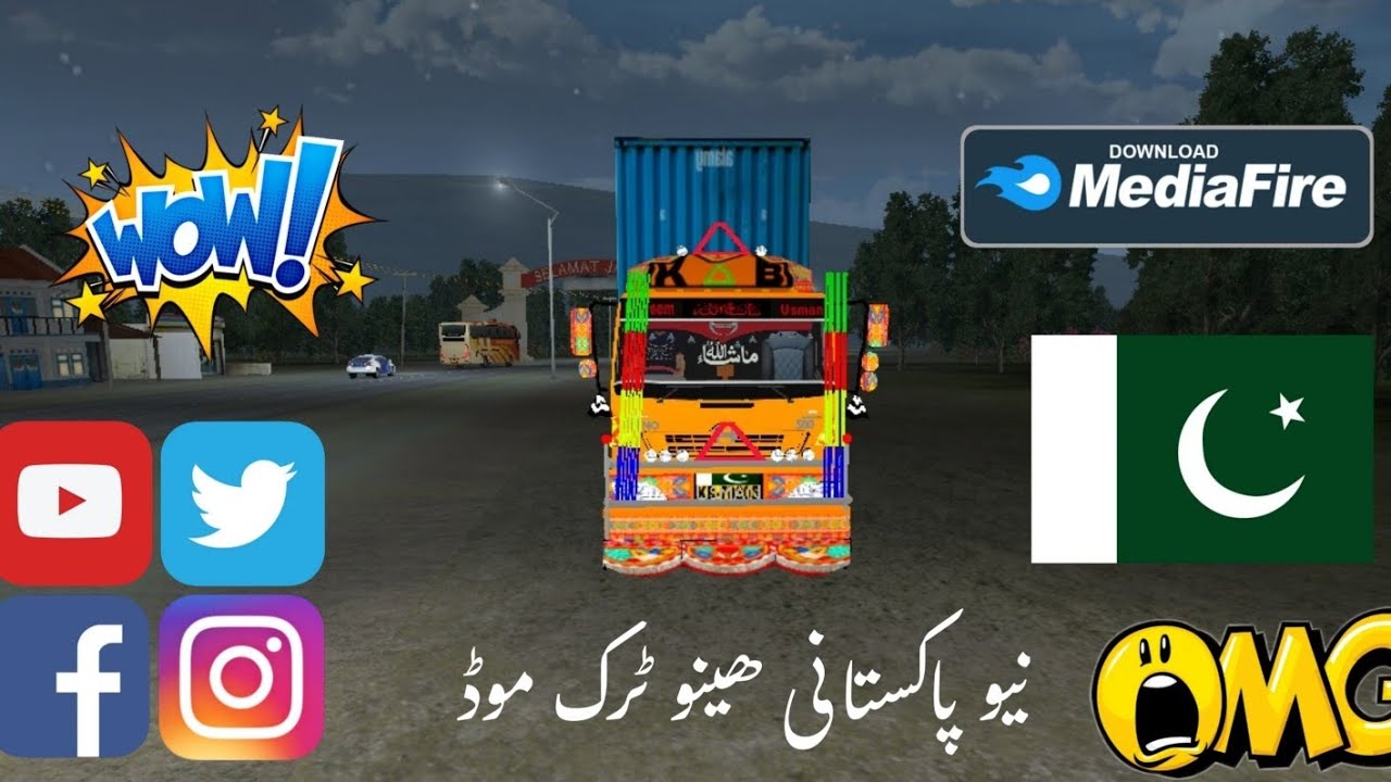 Bussid new hino pakistani trailer mod | pakistani  trailer in bus simulator indonesia | bussid 
