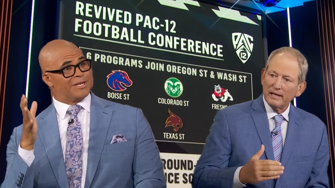 Rick Neuheisel, Aaron Taylor and CBS Sports team celebrate the Pac-12's new era in college football