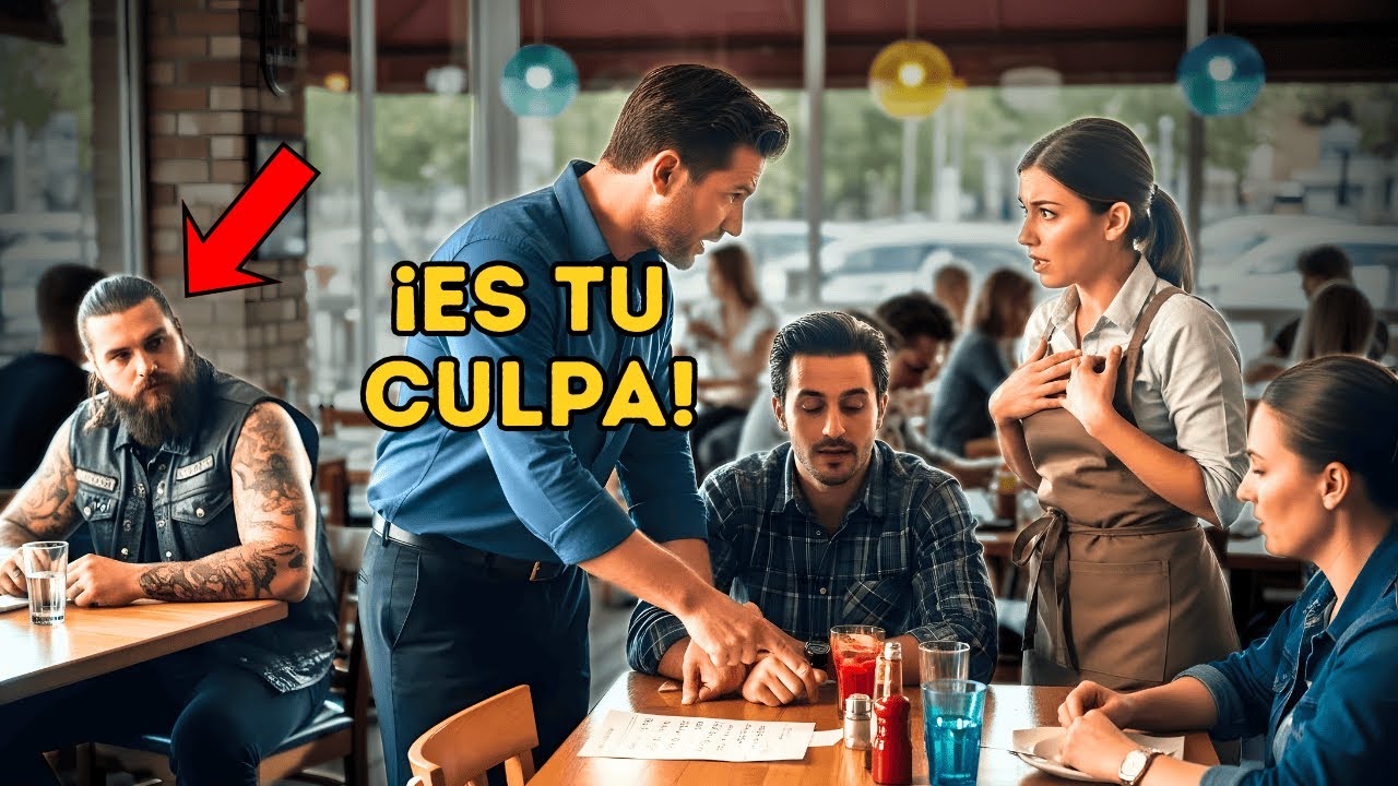 Jefe Cruel Culpa a la Camarera en Público por un Error Suyo, pero el Motociclista Sabía la Verdad...