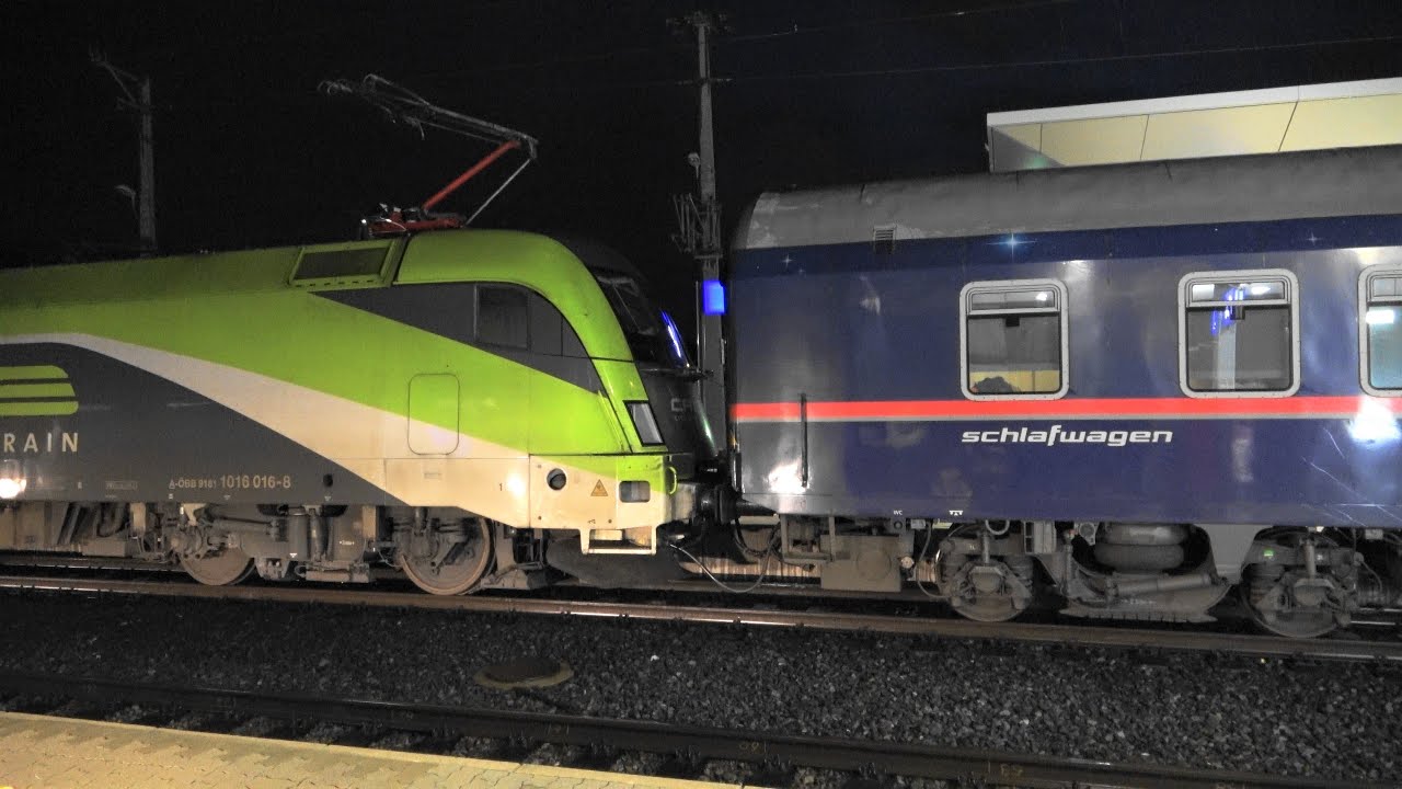 NightJet mit City Airport Train Taurus 1016 016 in Rankweil des NJ Bregenz➡Wien Hbf Autoreisezug
