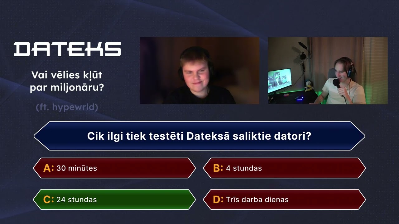 PIRMĀS SEZONAS FINĀLI | 'Gribi būt DATEKS miljonārs?' ft. 'Sqreet' no 'hypewrld'