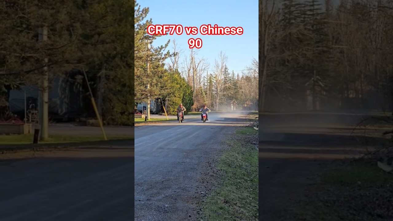 CRF70 vs chinese 90cc #pitbike #dragrace #minibike #honda #crf70 #race #trending #crf110