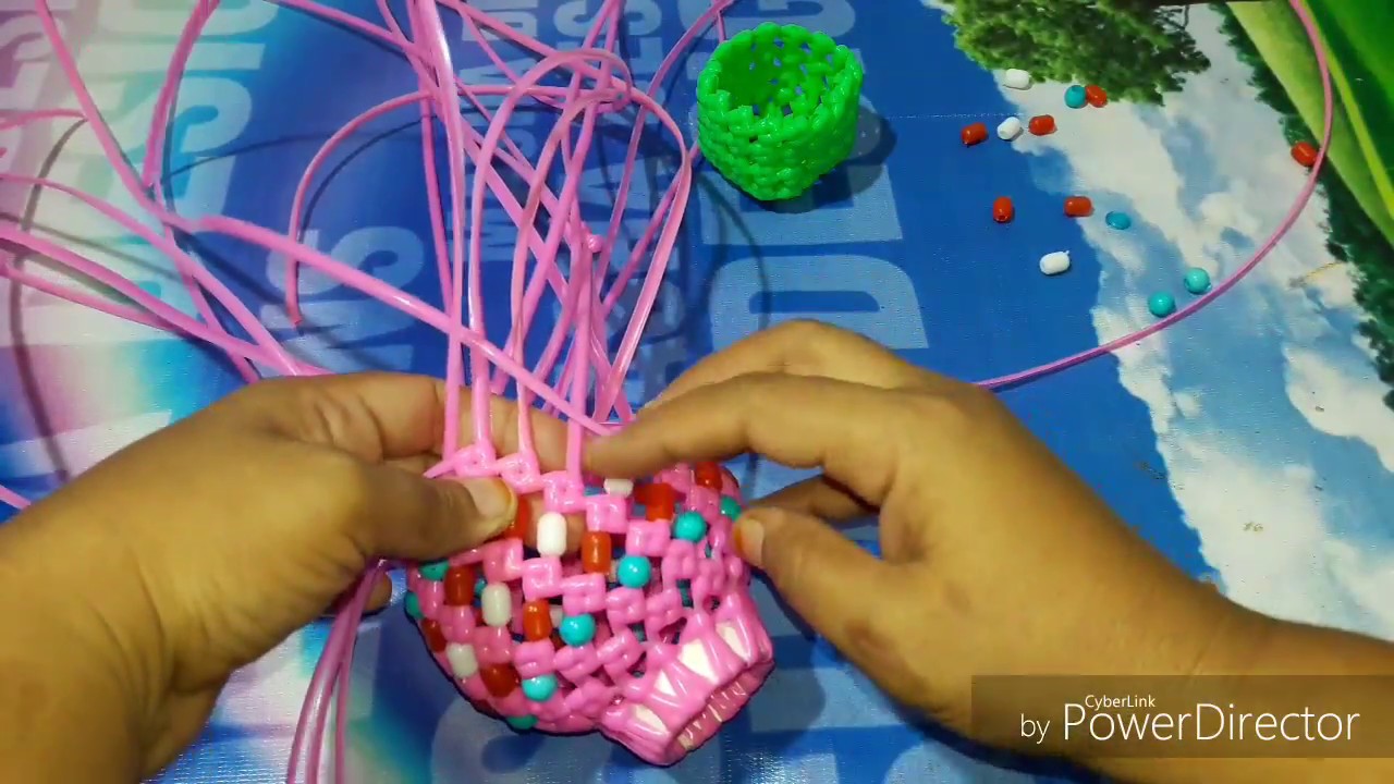 New model flower vase making in plastic wire 1/2