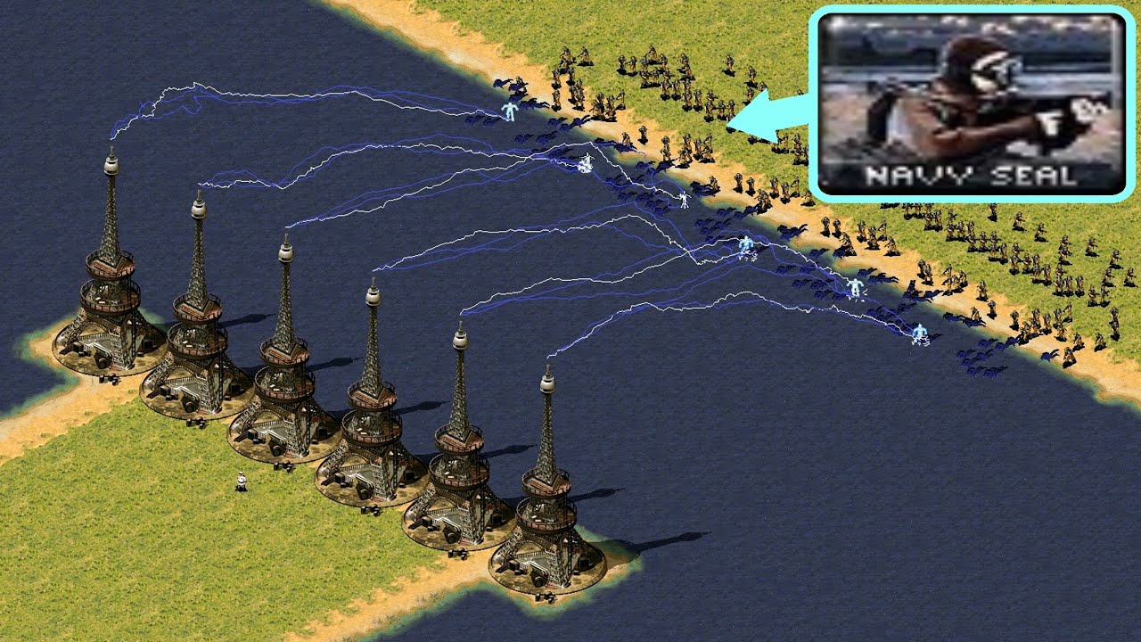 Eiffel Shore Defense vs SEAL's - Red Alert 2