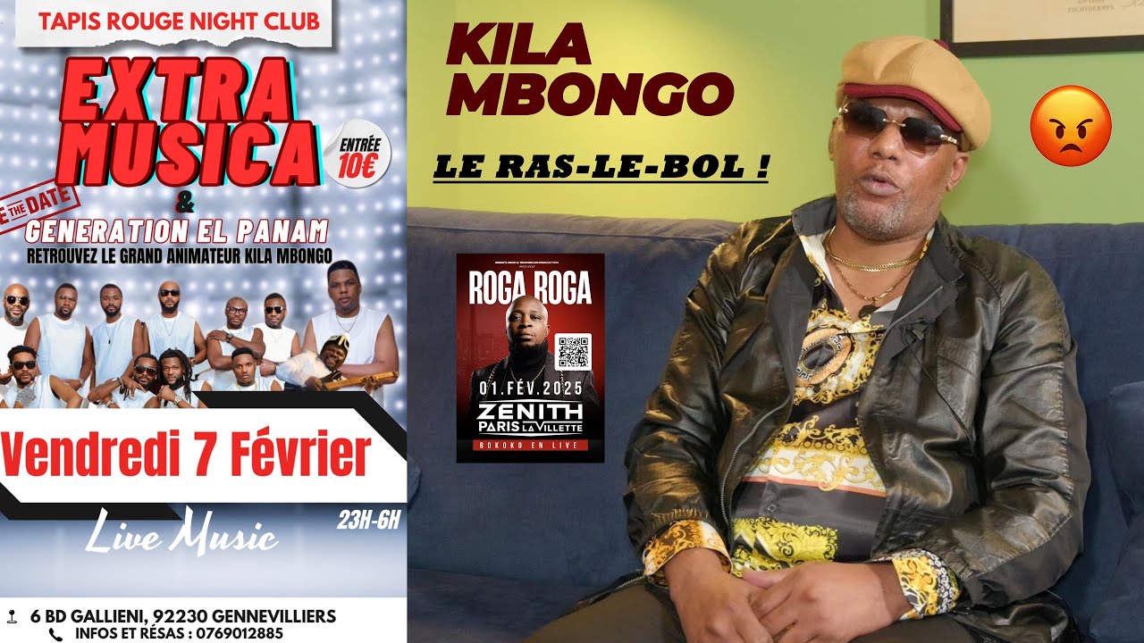 RAS-LE-BOL DE KILA MBONGO SUR SON ABSENCE AU ZENITH DE ROGA ROGA ET CONTREDIT ESPE BASS ET DURELL